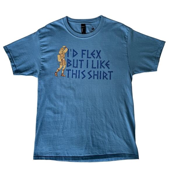 Disney Parks Hercules Blue Flex T-Shirt Men’s Size Large - Picture 1 of 4